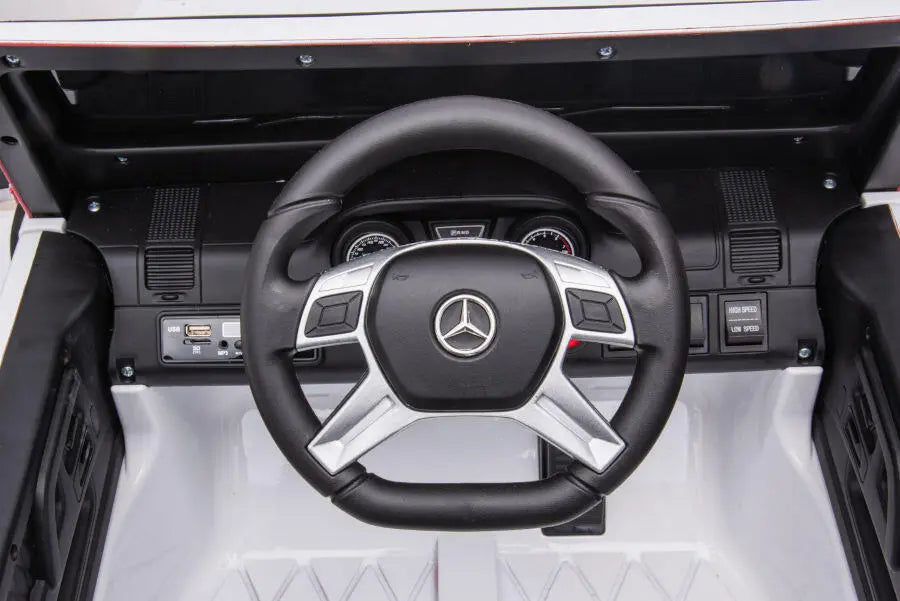 Mercedes G63 AMG 6x6 Kinder Elektroauto lizenziert in weiß oder schwarz – Leder, EVA, Fernbedienung, MP3