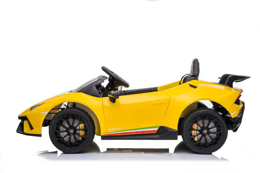 Lamborghini Huracan Kinder Elektroauto – 12V, 2 Motoren, inkl. Fernbedienung, Leder, EVA