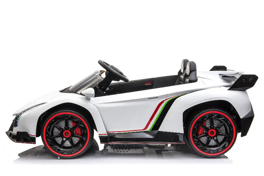 Lamborghini Veneno 2-Sitzer Kinder Elektroauto 4x12V – Lizenziert + Fernbedienung, Leder, EVA