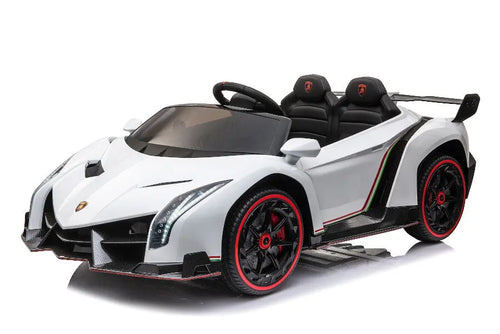 Lamborghini Veneno 2-Sitzer Kinder Elektroauto 4x12V – Lizenziert + Fernbedienung, Leder, EVA