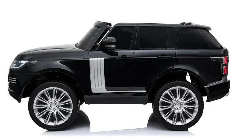 Land Rover Range Rover Kinder Elektroauto SUV in Schwarz – Doppelsitzer, Leder, Fernbedienung, Musik