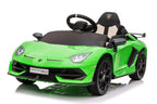 Lamborghini Aventador SVJ Kinderfahrzeug – lizenziert, 12V, 2 Motoren, Fernsteuerung, MP3, Ledersitz, EVA