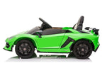 Lamborghini Aventador SVJ Kinderfahrzeug – lizenziert, 12V, 2 Motoren, Fernsteuerung, MP3, Ledersitz, EVA