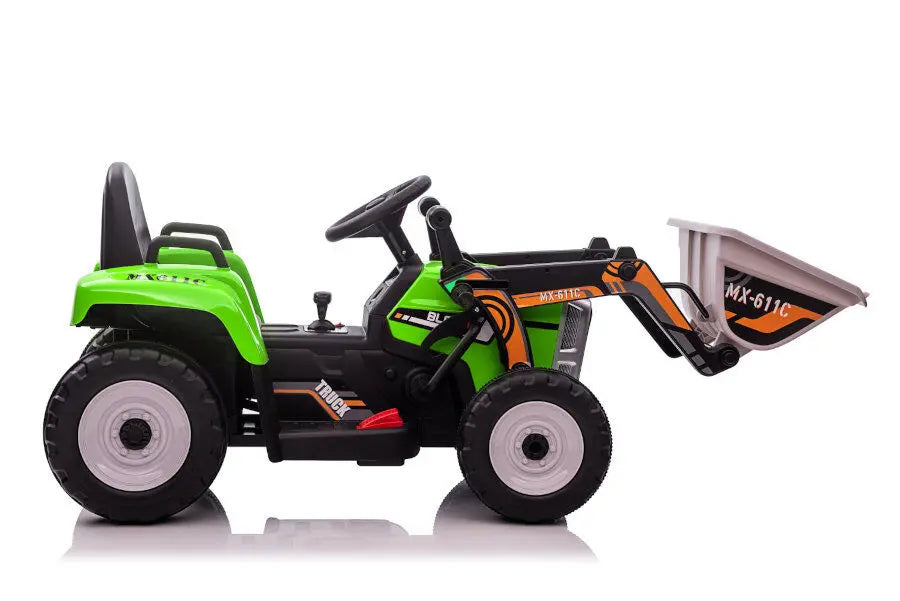 Kinder Elektro Auto Bagger mit Fernbedienung – 12V Traktor, 5kmh, MP3, Bluetooth