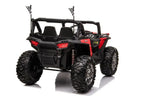 Kinderfahrzeug Elektro Auto Buggy 999  – 2-Sitzer, 4 Motoren, Fernsteuerung, Allrad, Leder, EVA