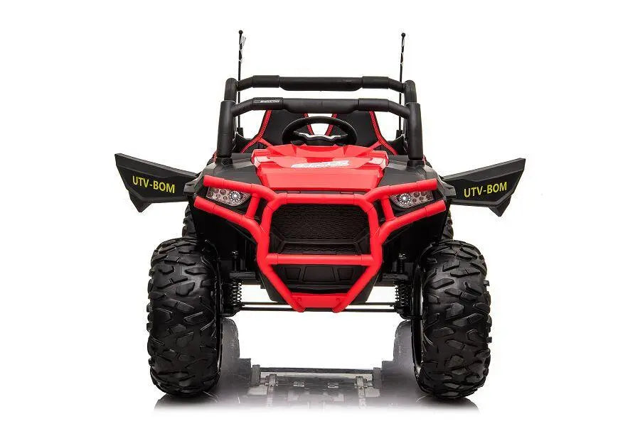 Kinderfahrzeug Elektro Auto Buggy 999  – 2-Sitzer, 4 Motoren, Fernsteuerung, Allrad, Leder, EVA