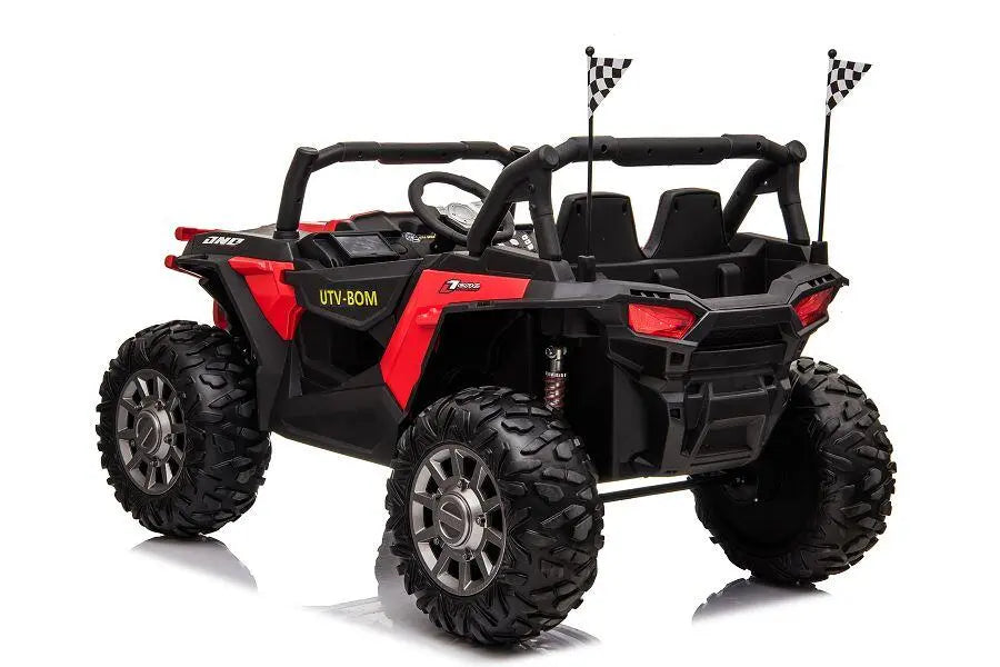 Kinderfahrzeug Elektro Auto Buggy 999  – 2-Sitzer, 4 Motoren, Fernsteuerung, Allrad, Leder, EVA
