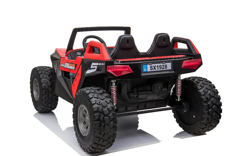 Kinder Elektro Buggy 928 in Rot - 2x12V, Allrad, 2-Sitzer, Ledersitz & EVA inkl. Fernbedienung