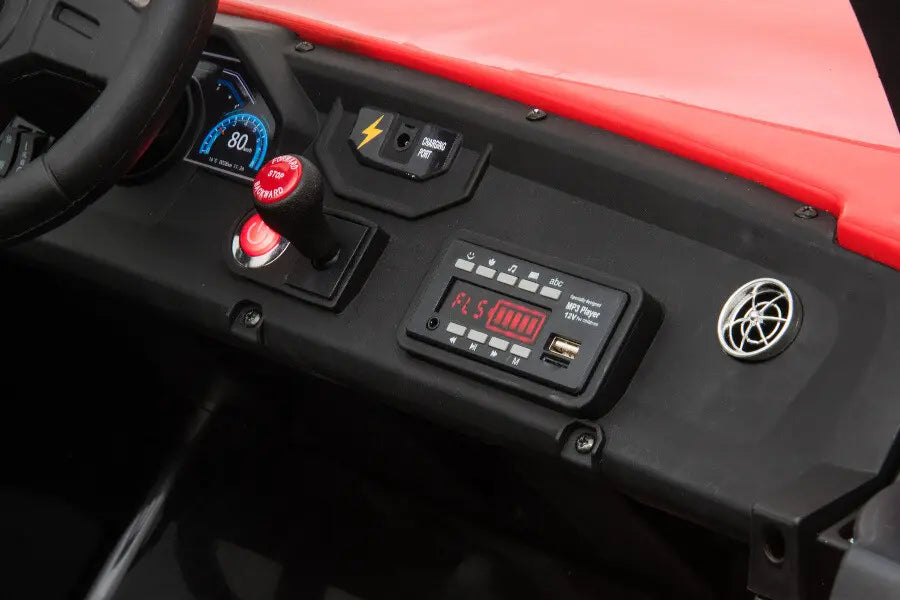 Kinder Elektro Buggy 928 in Rot - 2x12V, Allrad, 2-Sitzer, Ledersitz & EVA inkl. Fernbedienung