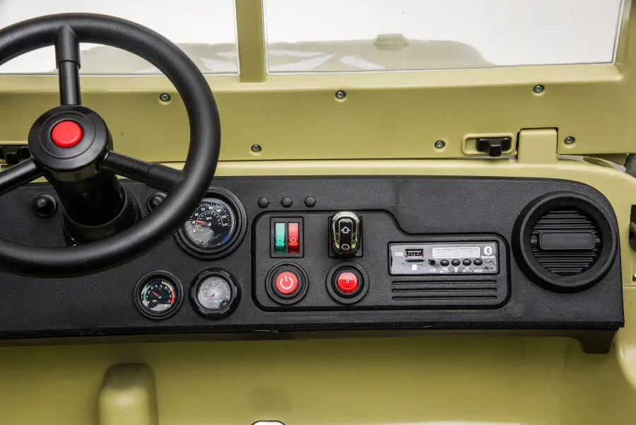 Jeep Kinder Elektroauto - 3 Sitzer mit 12V14Ah 4 Motoren, MP3 Ledersitz Fernbedienung EVA Allrad