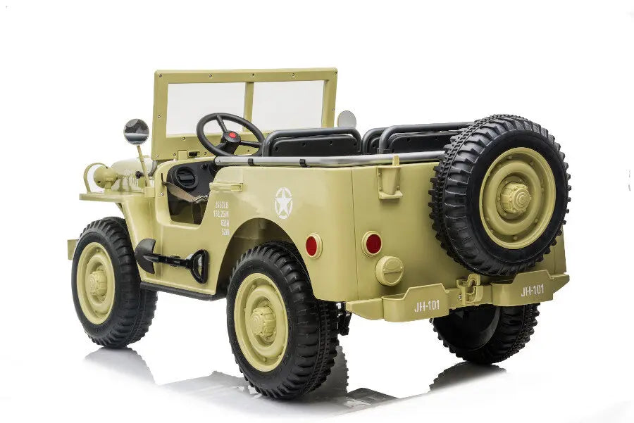 Jeep Kinder Elektroauto - 3 Sitzer mit 12V14Ah 4 Motoren, MP3 Ledersitz Fernbedienung EVA Allrad