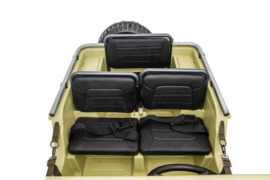 Jeep Kinder Elektroauto - 3 Sitzer mit 12V14Ah 4 Motoren, MP3 Ledersitz Fernbedienung EVA Allrad