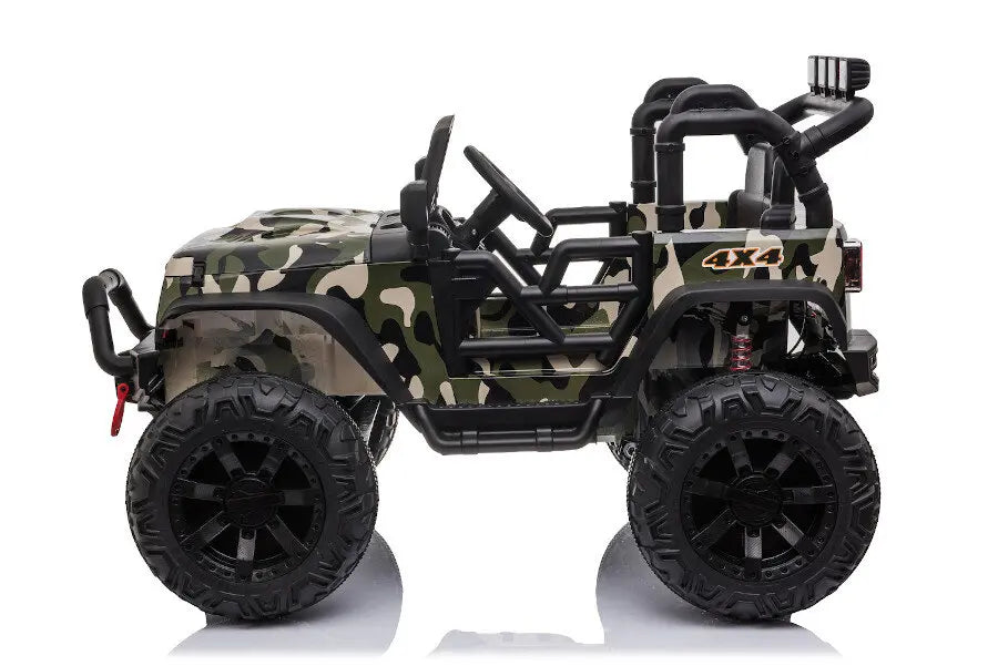 Offroad Kinder Elektroauto 24V in Camouflage - 12 Km/h, 2x200W, EVA, Ledersitz, Fernbedienung