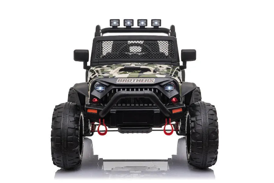 Offroad Kinder Elektroauto 24V in Camouflage - 12 Km/h, 2x200W, EVA, Ledersitz, Fernbedienung