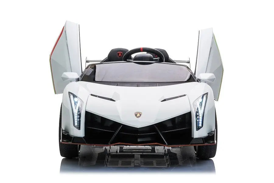 Lamborghini Veneno Kinder Elektroauto 12V – Lizenziert in Weiß + RC, Leder, EVA