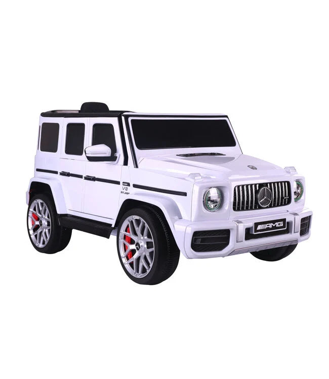 Mercedes G63 AMG Kinder Elektroauto mit Lithium Akku – lizenziert, Leder, EVA, Fernbedienung, MP3, Stoßdämpfer