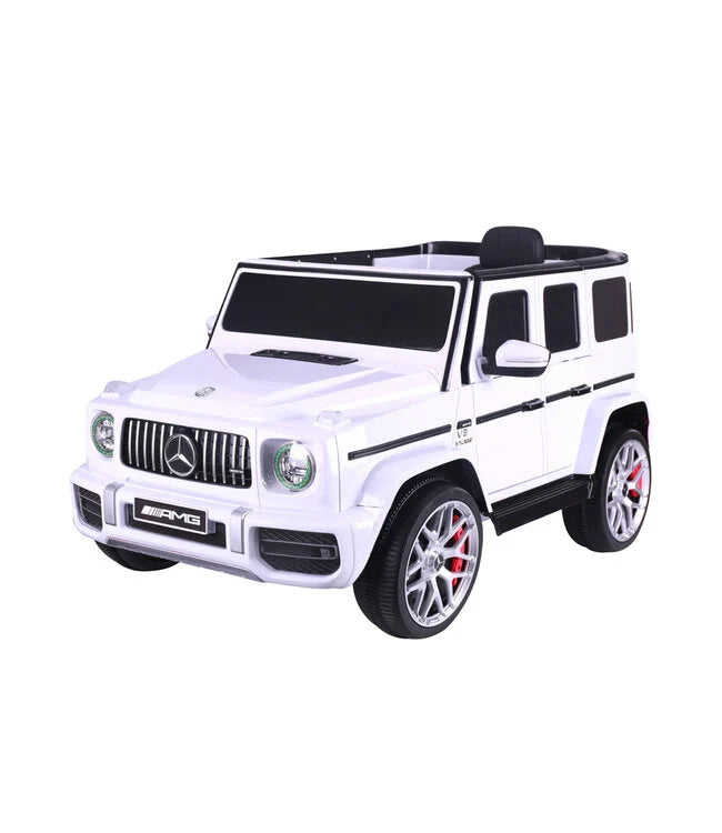 Mercedes G63 AMG Kinder Elektroauto mit Lithium Akku – lizenziert, Leder, EVA, Fernbedienung, MP3, Stoßdämpfer