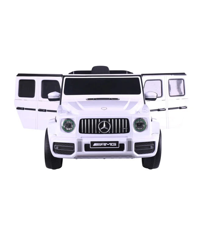 Mercedes G63 AMG Kinder Elektroauto mit Lithium Akku – lizenziert, Leder, EVA, Fernbedienung, MP3, Stoßdämpfer