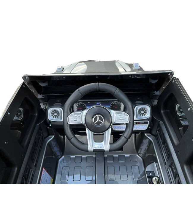 Mercedes G63 AMG Kinder Elektroauto mit Lithium Akku – lizenziert, Leder, EVA, Fernbedienung, MP3, Stoßdämpfer