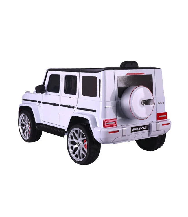Mercedes G63 AMG Kinder Elektroauto mit Lithium Akku – lizenziert, Leder, EVA, Fernbedienung, MP3, Stoßdämpfer