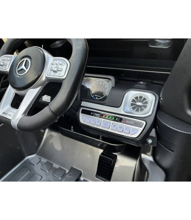 Mercedes G63 AMG Kinder Elektroauto mit Lithium Akku – lizenziert, Leder, EVA, Fernbedienung, MP3, Stoßdämpfer