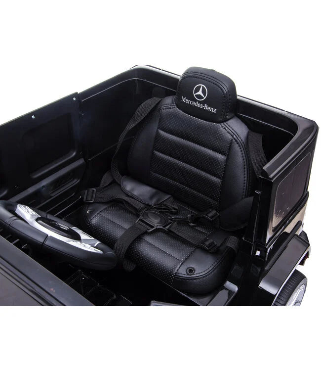 Mercedes G63 AMG Kinder Elektroauto mit Lithium Akku – lizenziert, Leder, EVA, Fernbedienung, MP3, Stoßdämpfer