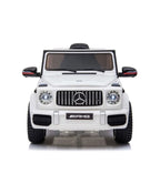 Mercedes G63 AMG Kinder Elektrofahrzeug in weiß mit Lithium Akku – lizenziert, Leder, EVA, Fernbedienung, Bluetooth, Federung
