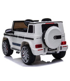 Mercedes G63 AMG Kinder Elektrofahrzeug in weiß mit Lithium Akku – lizenziert, Leder, EVA, Fernbedienung, Bluetooth, Federung