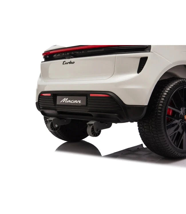 Porsche Macan Turbo Kinder Elektroauto mit Lithium Akku – Lizenziert, Ledersitz, Bluetooth, Fernbedienung, EVA,