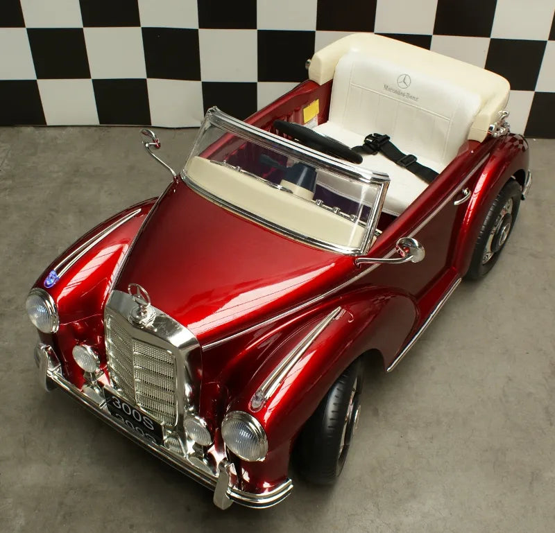 Mercedes-Benz 300S Kinder Oldtimer Elektroauto 12V – Lizenziert mit Ledersitz, MP3, Fernbedienung