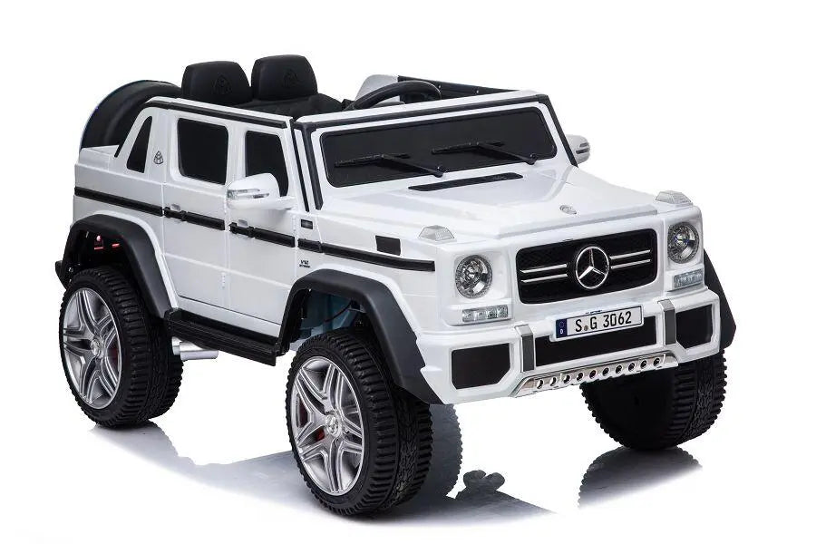 Mercedes G650 Maybach 2-Sitzer Kinder Elektroauto XXL lizenziert in weiß oder blau – Leder, 12km/h, EVA, Fernbedienung, MP3