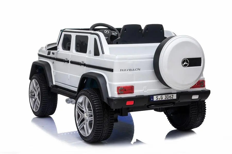 Mercedes G650 Maybach 2-Sitzer Kinder Elektroauto XXL lizenziert in weiß oder blau – Leder, 12km/h, EVA, Fernbedienung, MP3