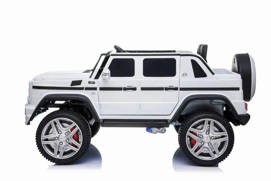 Mercedes G650 Maybach 2-Sitzer Kinder Elektroauto XXL lizenziert in weiß oder blau – Leder, 12km/h, EVA, Fernbedienung, MP3