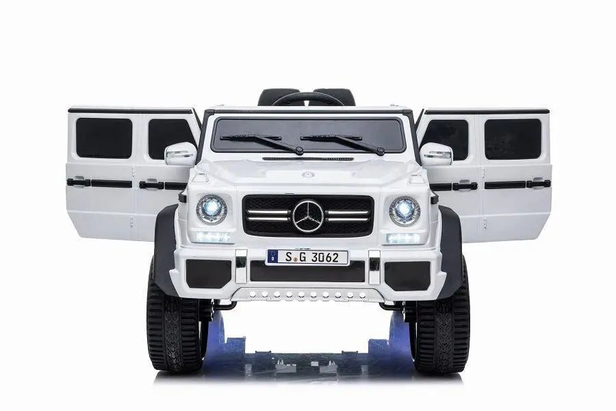 Mercedes G650 Maybach 2-Sitzer Kinder Elektroauto XXL lizenziert in weiß oder blau – Leder, 12km/h, EVA, Fernbedienung, MP3